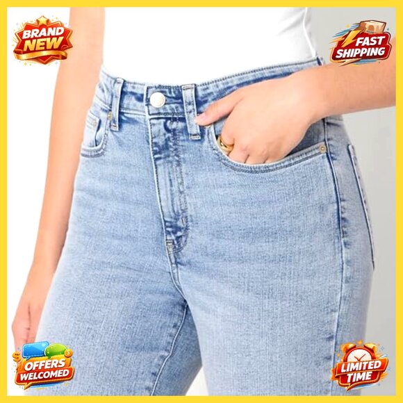 High-Rise Flare Jeans, Stretch Denim, Size 6, 32" Inseam, Flattering Fit - Picture 3 of 7